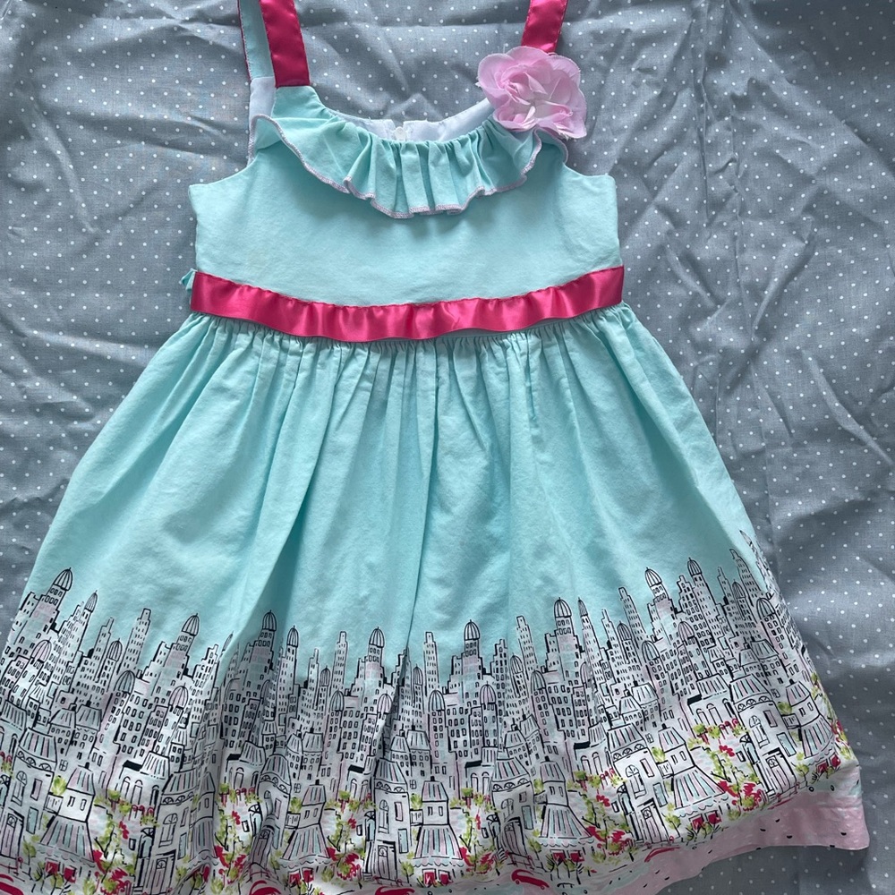 Jessica Ann aqua blue Sundress 3T